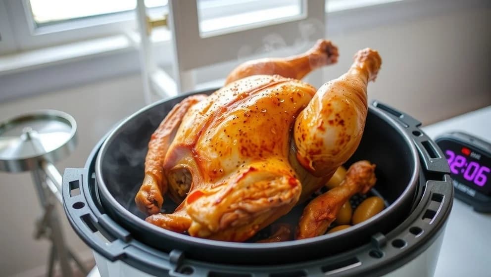 Hel kyckling i airfryer på 45 minuter