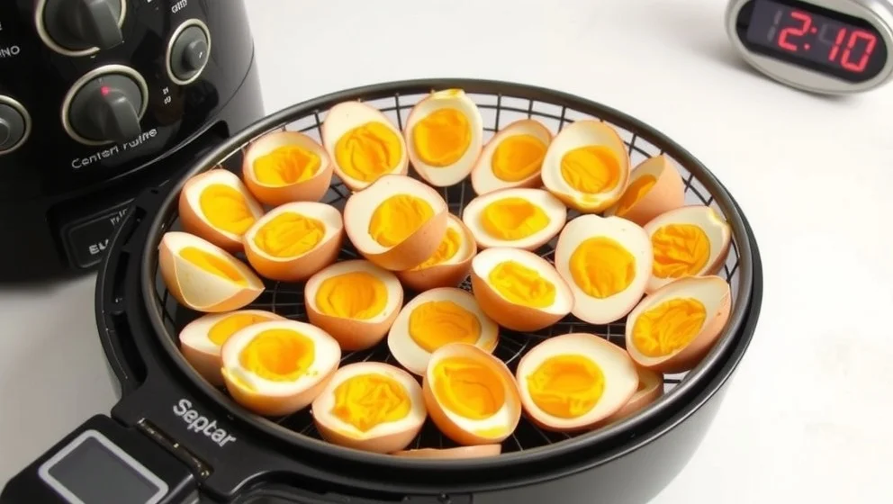 Koka ägg i airfryer på två minuter